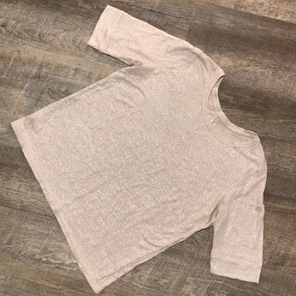 LOFT shimmery gold T-shirt ▪️ sz Small - Picture 2 of 8